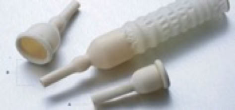picture of the condom catheter for men which looks like a condom with a tube on the end to connect to urine bag tubing