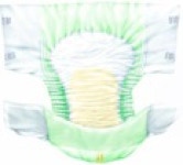 picture of a tena super disposable adult diaper with two hook tabs on each side